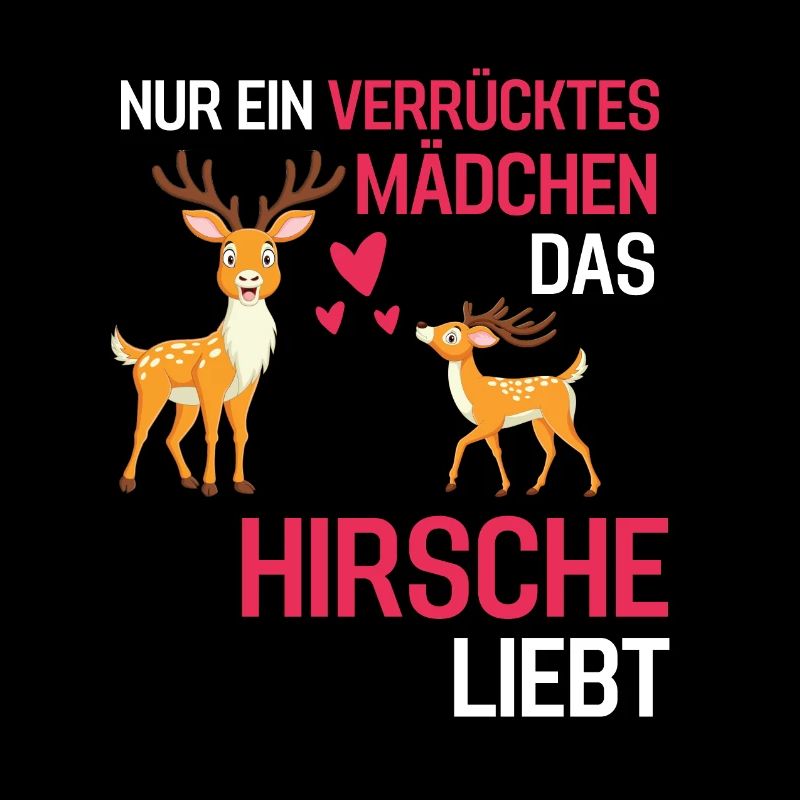 Hirsch Mädchen Wald Tier Rotwild Geschenk Hirsch