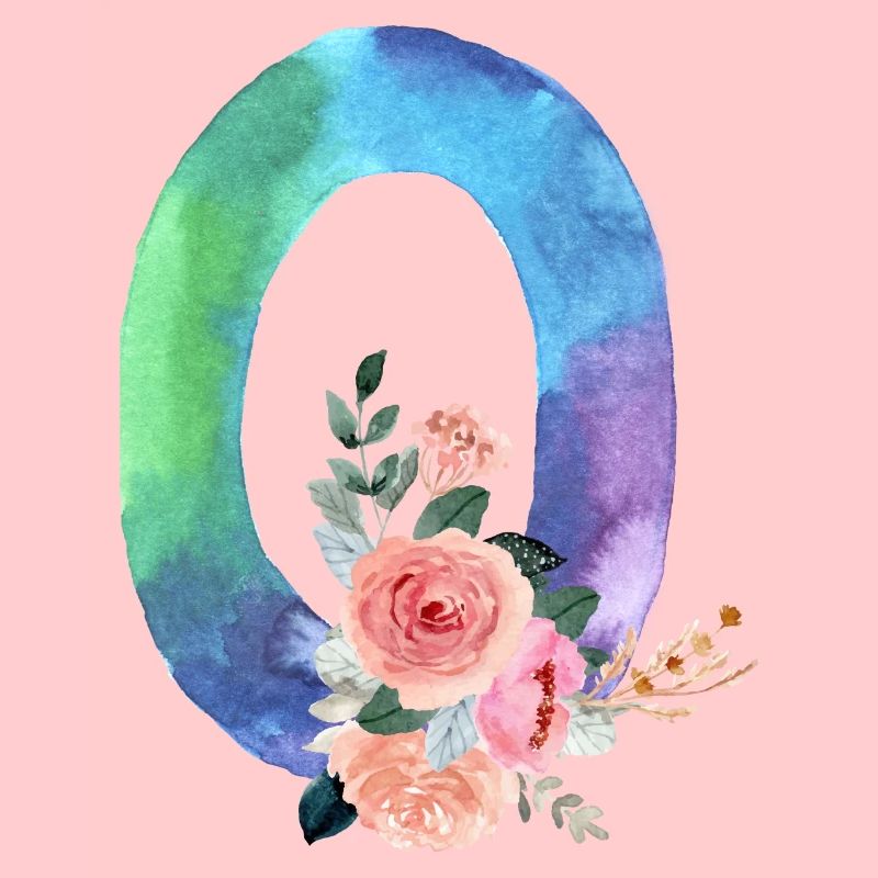 Buchstabe o Aquarell