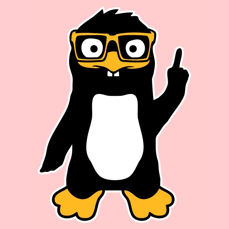 Pinguin Nerd Brille Zeigefinger Selbstgefällig Lus