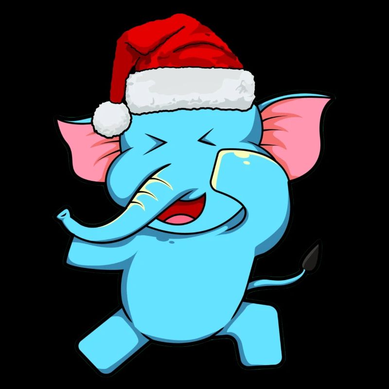 Zoo Tier Geschenk Dabbing Weihnachtsmann Elefant