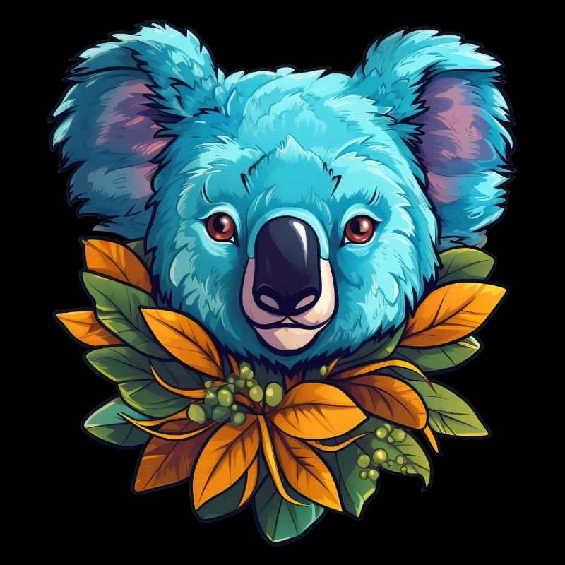 Süßer Koala mit Blättern Tier Australien Koala-Bär