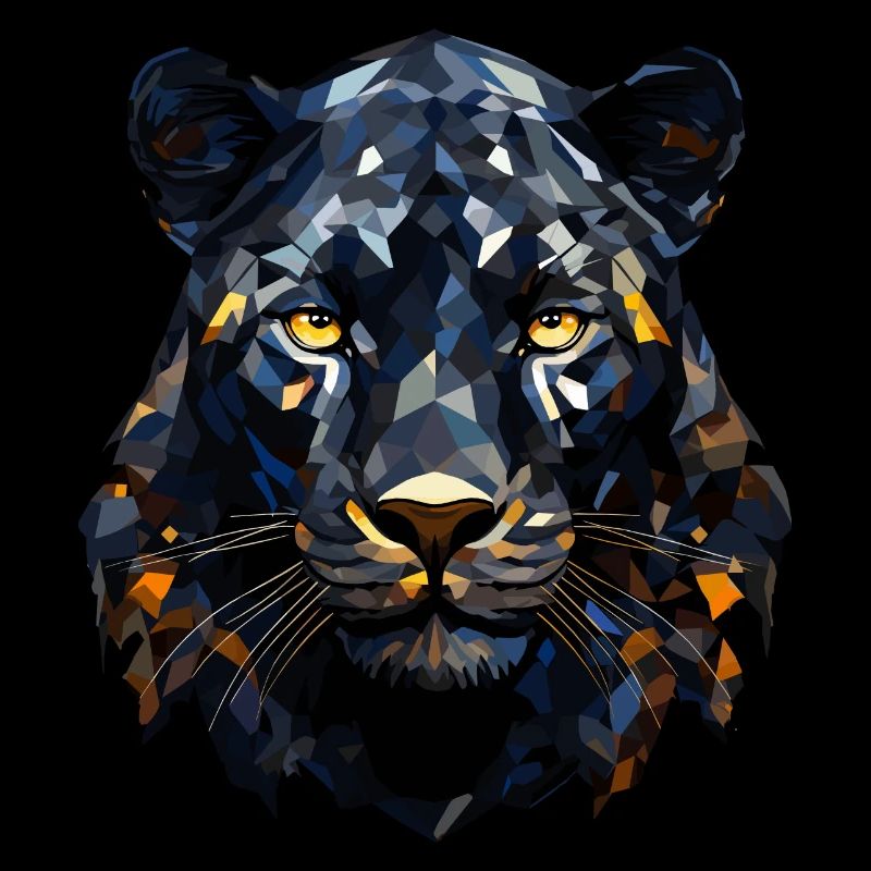 Schwarzer Panther Polygon Style