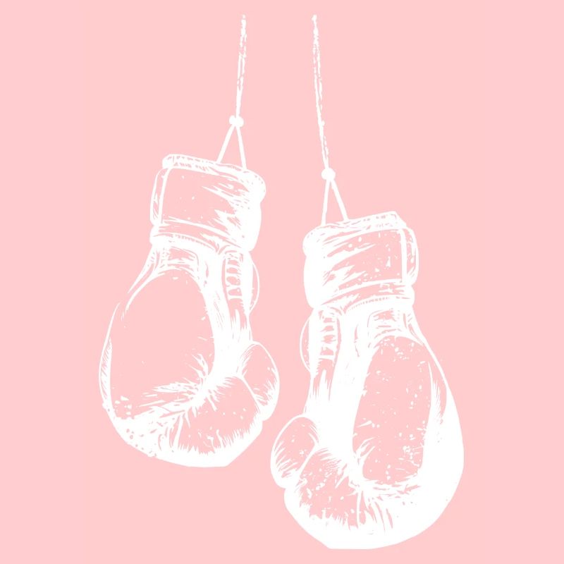 Gants de boxe suspendus en blanc