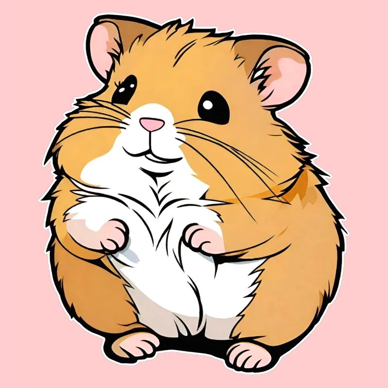 Thick cute gold hamster