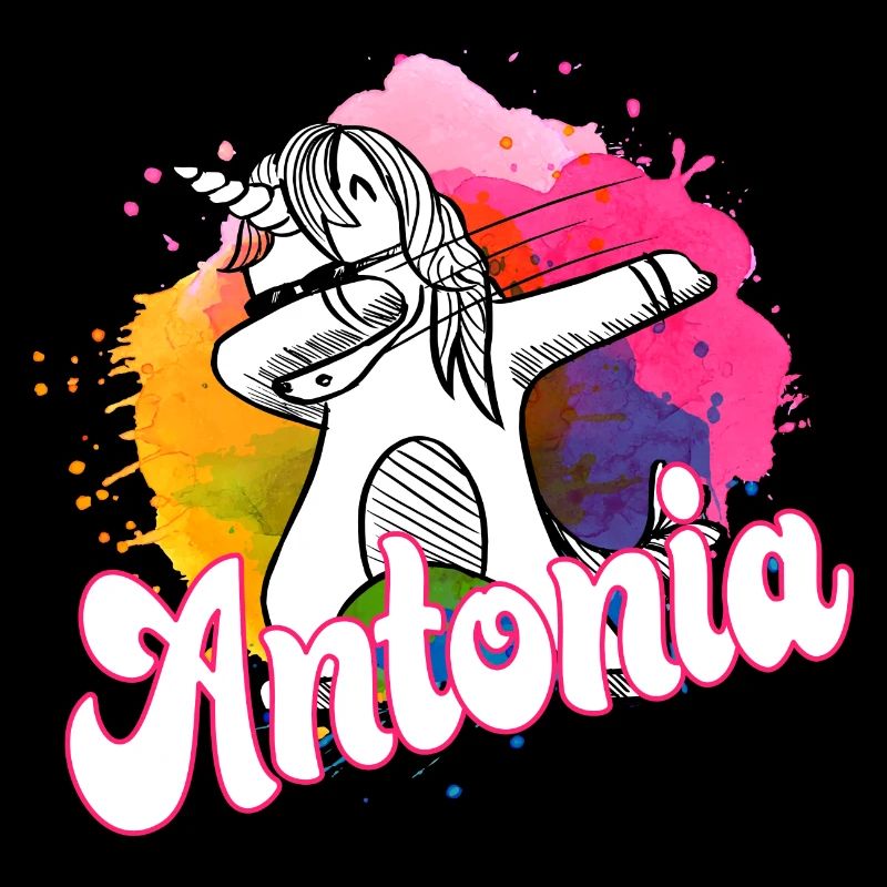 Beau nom avec licorne dabbing - ANTONIA