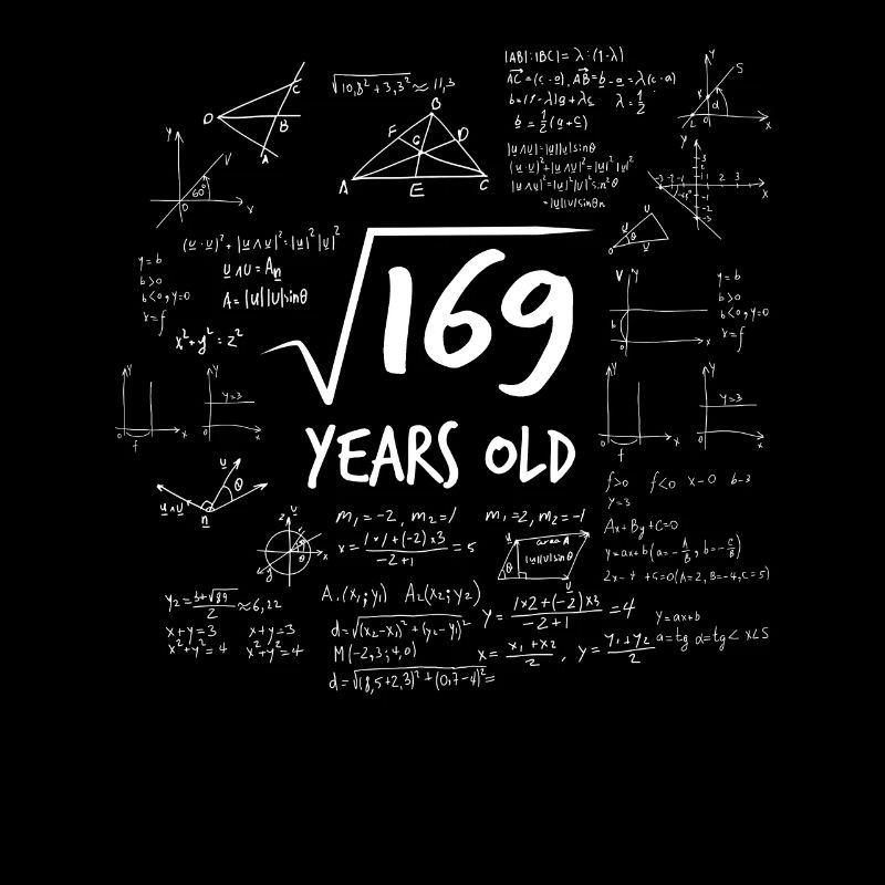 13. Geburtstag Wurzel aus 169 Mathematik Nerd Math