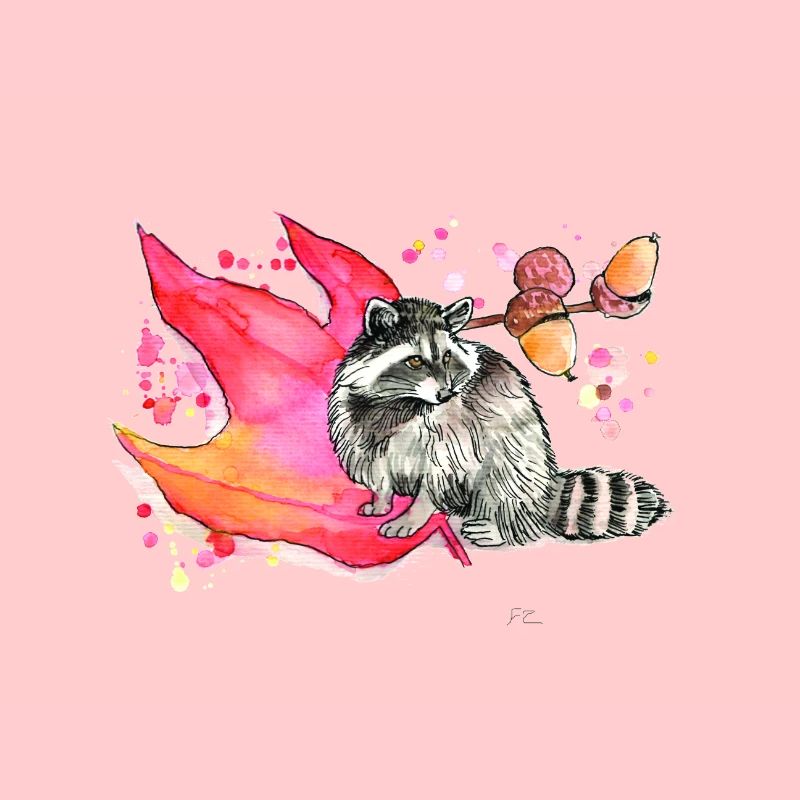 Waschbär im Herbst