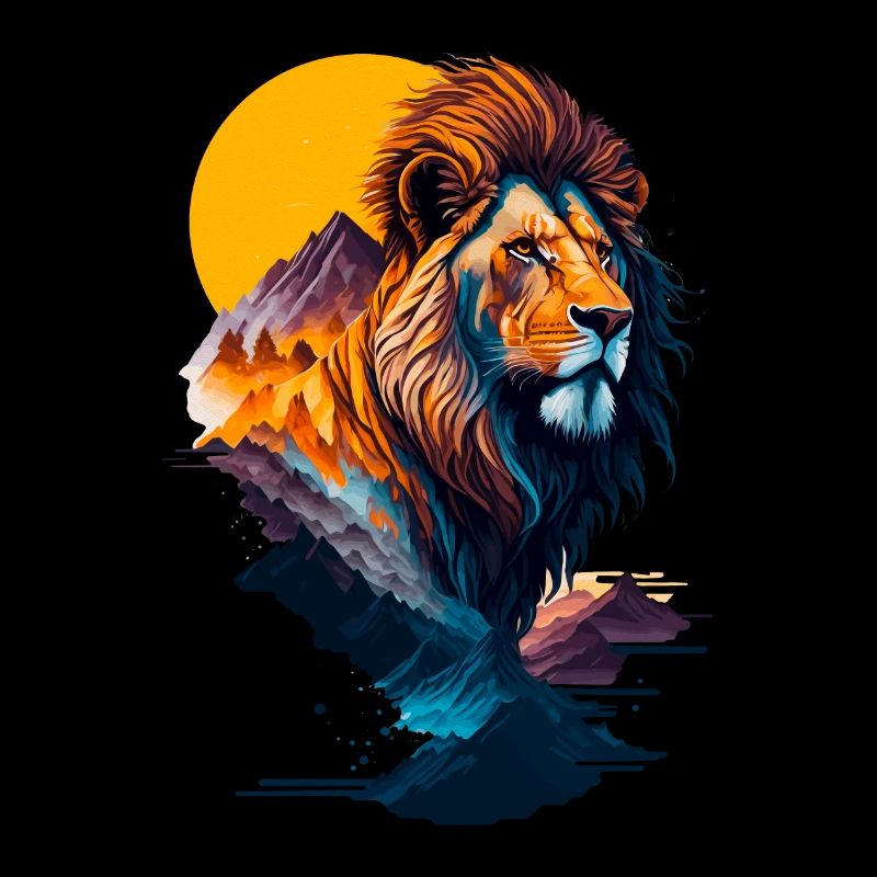 Illustration abstraite du lion