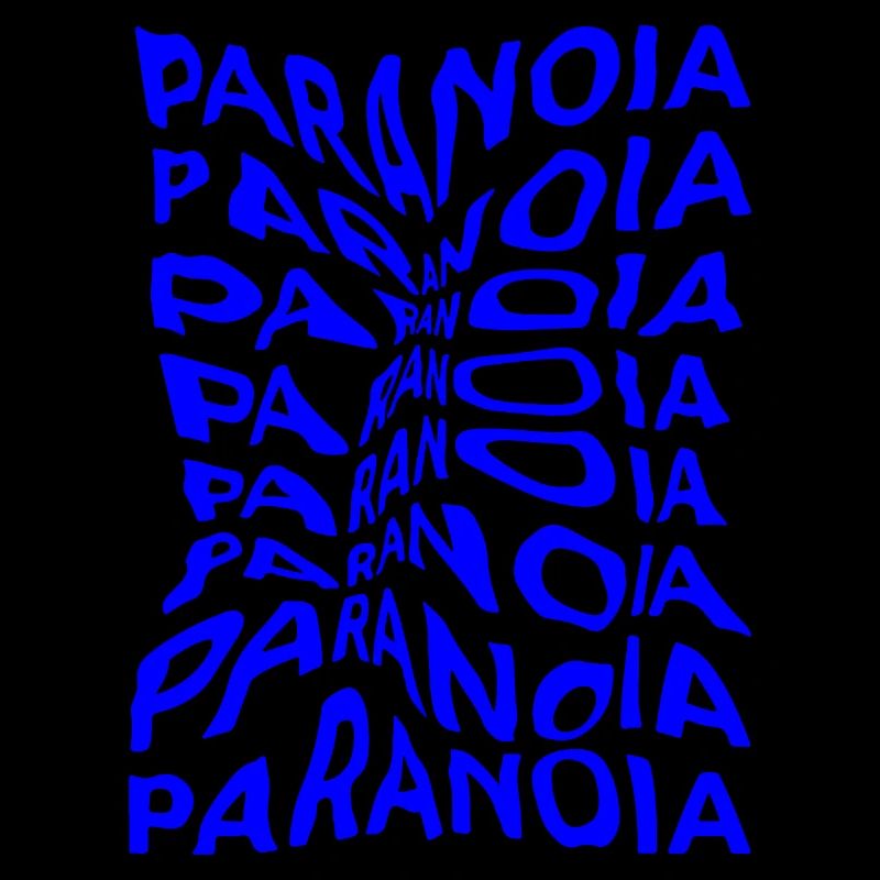 paranoia, optical illusion of liquid typography