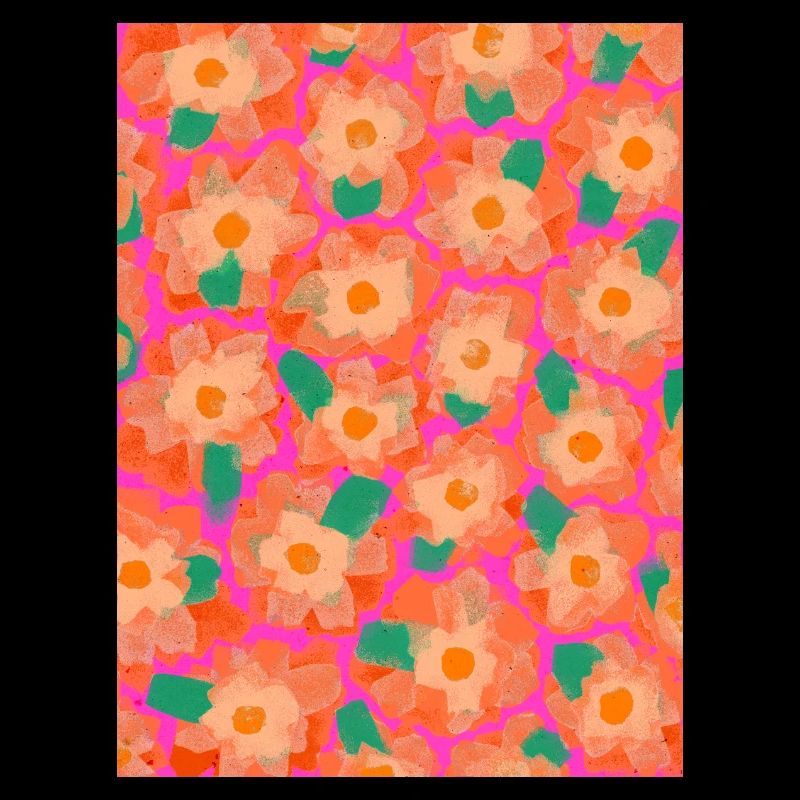 Cute Orange Flowers Pattern