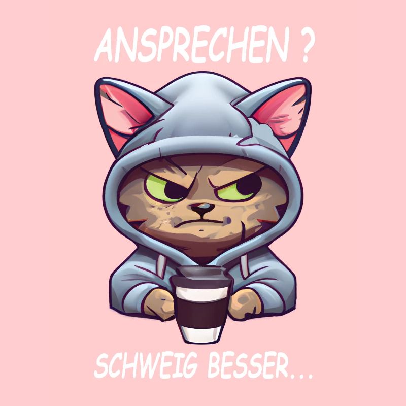 Ansprechen - Schweig besser Kaffee Spruch Katzen