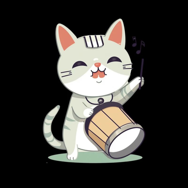 Chat mignon avec tambour