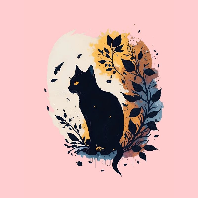 Große schwarze Katze