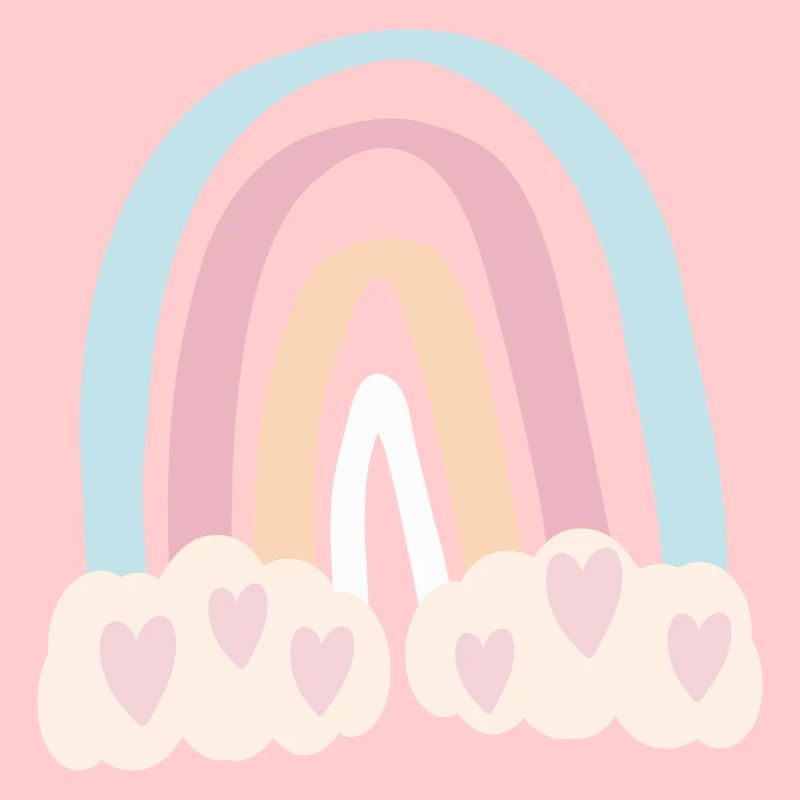 Rainbow with hearts