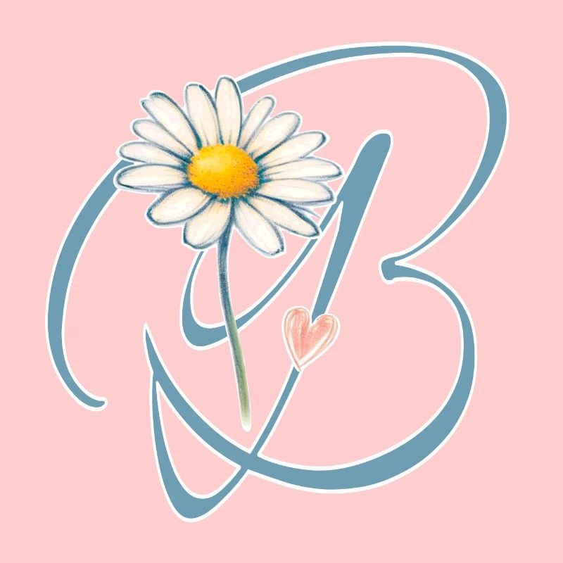 Buchstabe B Gänseblümchen Herz