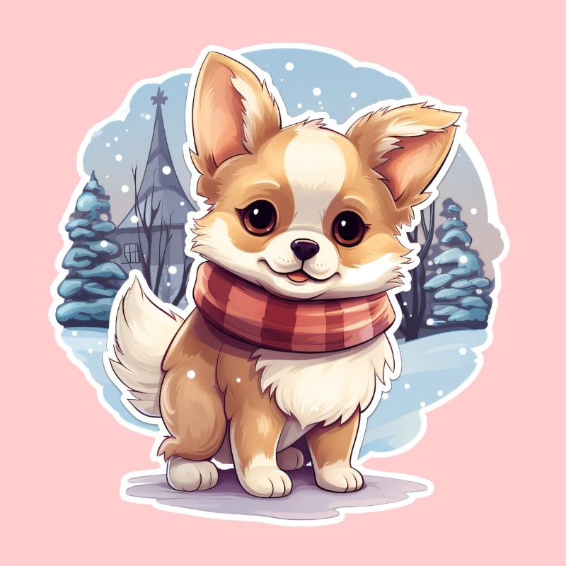 chien mignon dans la neige
