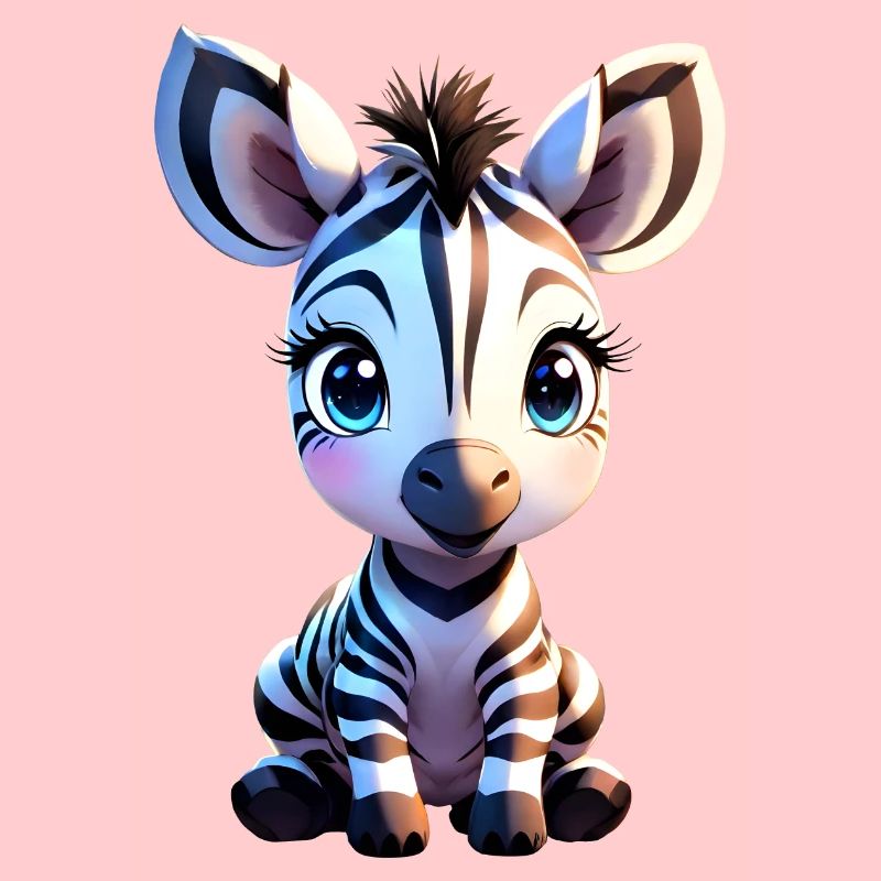 Mignon bébé zèbre isolé