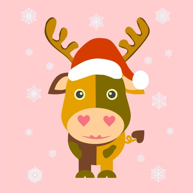 Weihnachtskuh / Santa Cow /Illustration Comicstyle