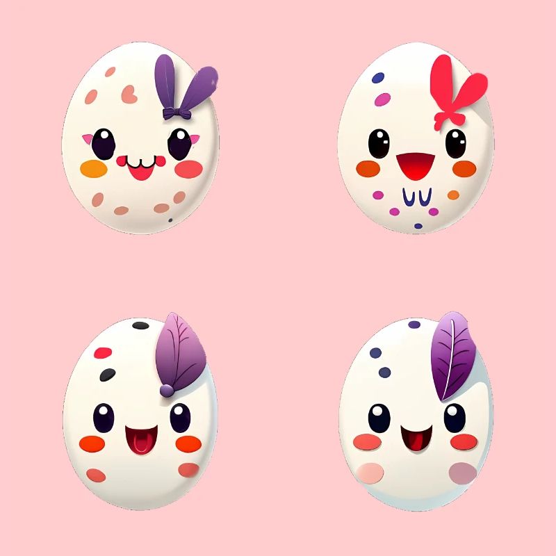 Vier bunte Eier Osterei Ostern