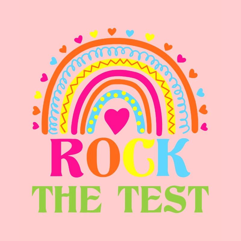 Test Day Rock The Test Teacher Testing Day Rainbow