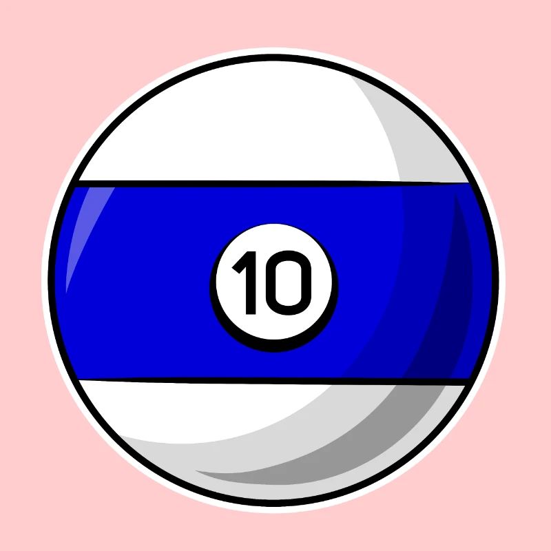 Boule de billard 10 Billard bleu dix