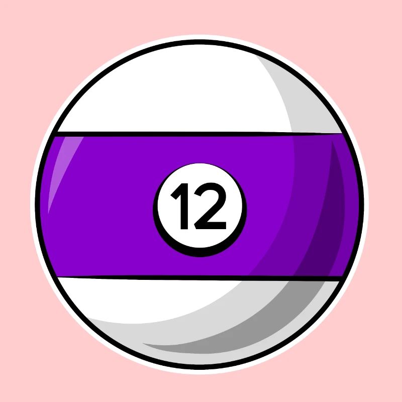 Boule de billard 12 Billard violet douze