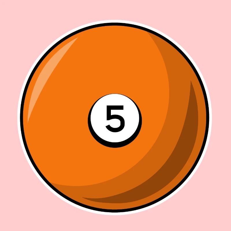 billiard ball 5 orange billiards five