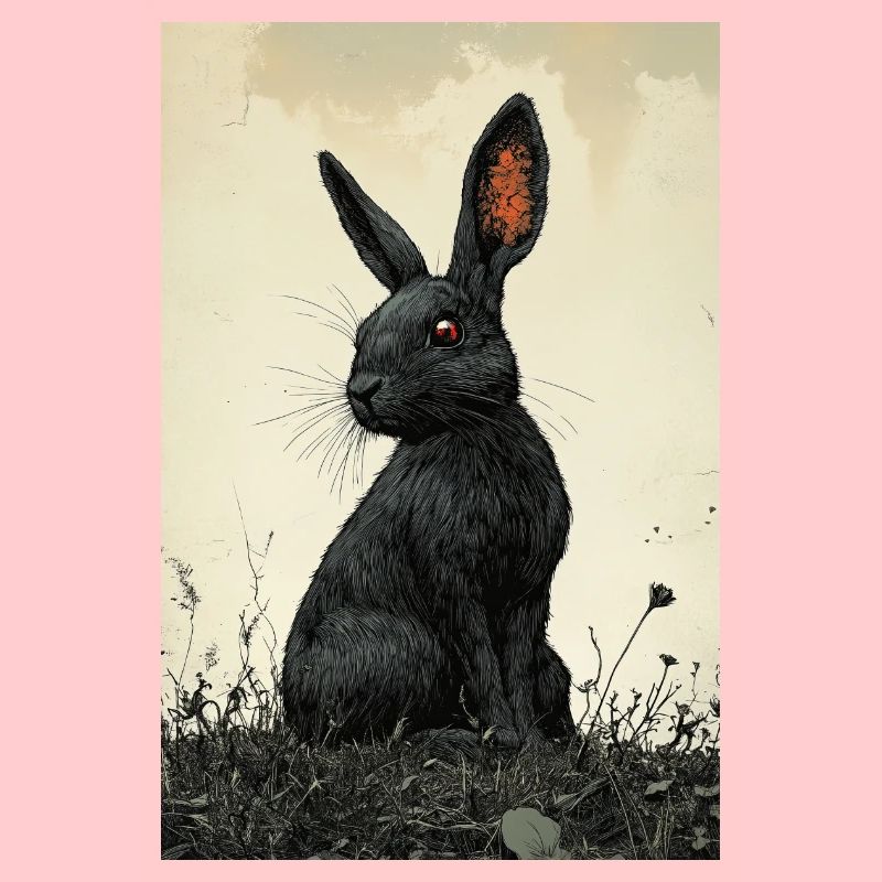 Lapin de nuit dans le brouillard