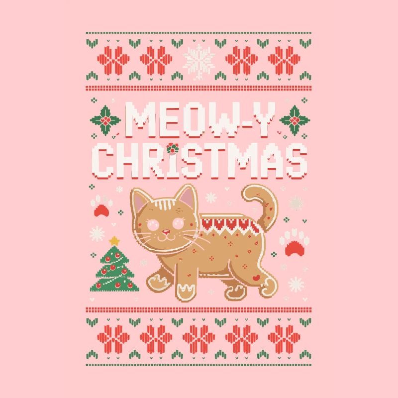 Meow-Y Christmas Pixel Cat