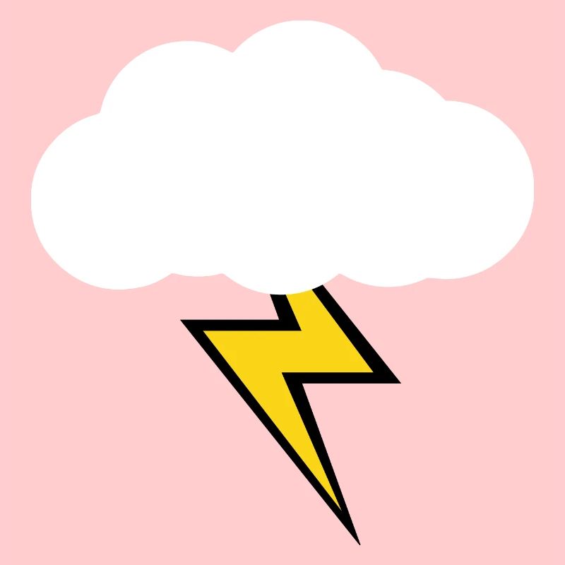Wolke mit gelben Blitz/ Blitz Design