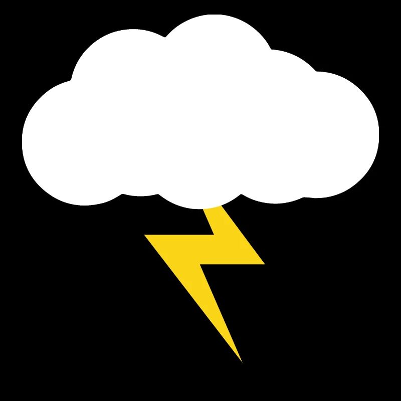 Wolke mit gelben Blitz/ Blitz Design