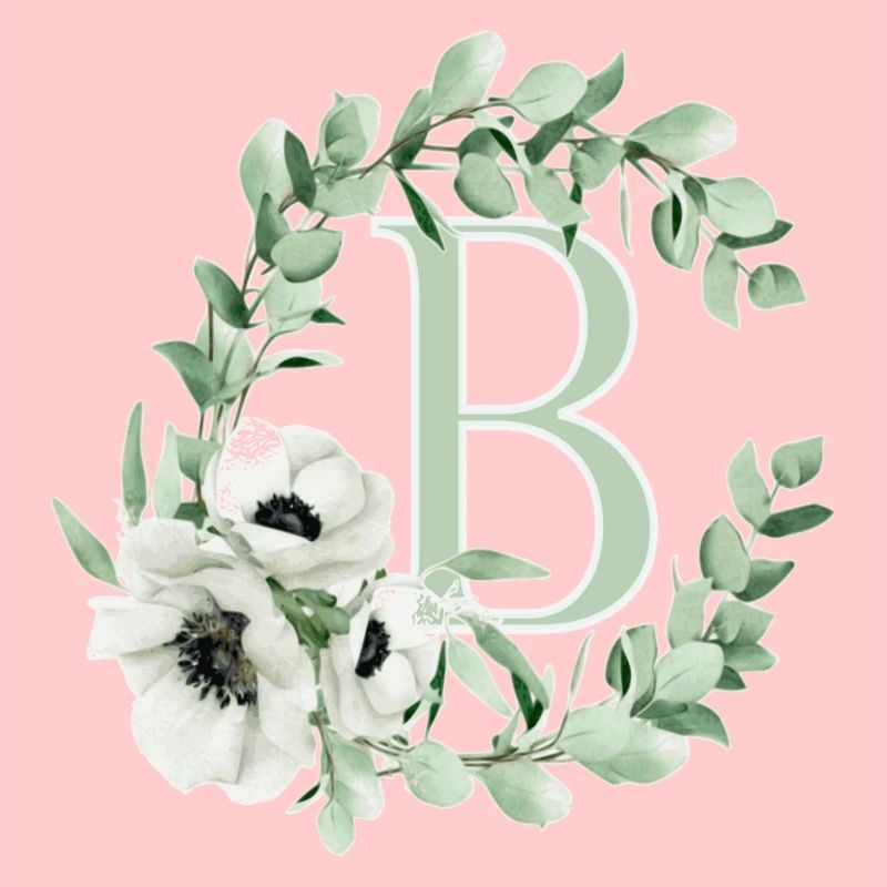 Lettre B avec des fleurs