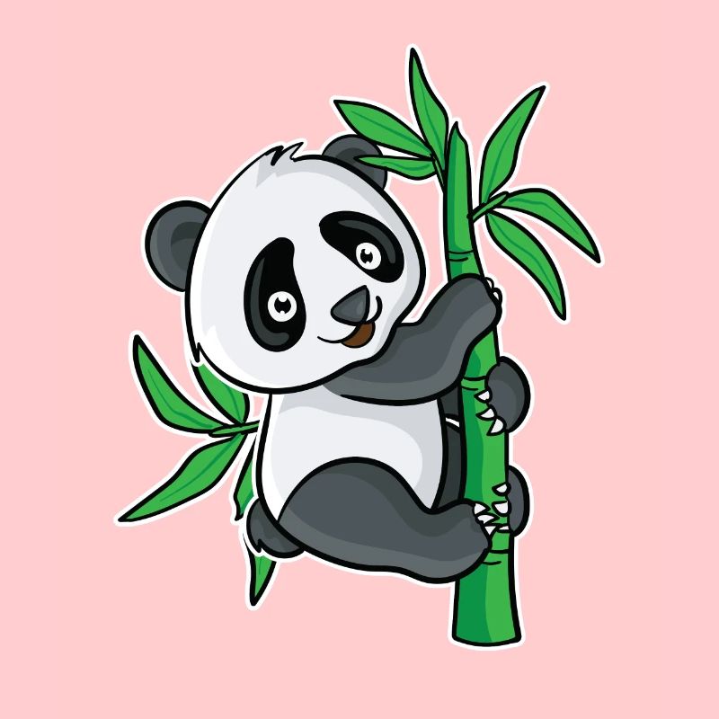 Cute panda bamboo design for panda bear fans