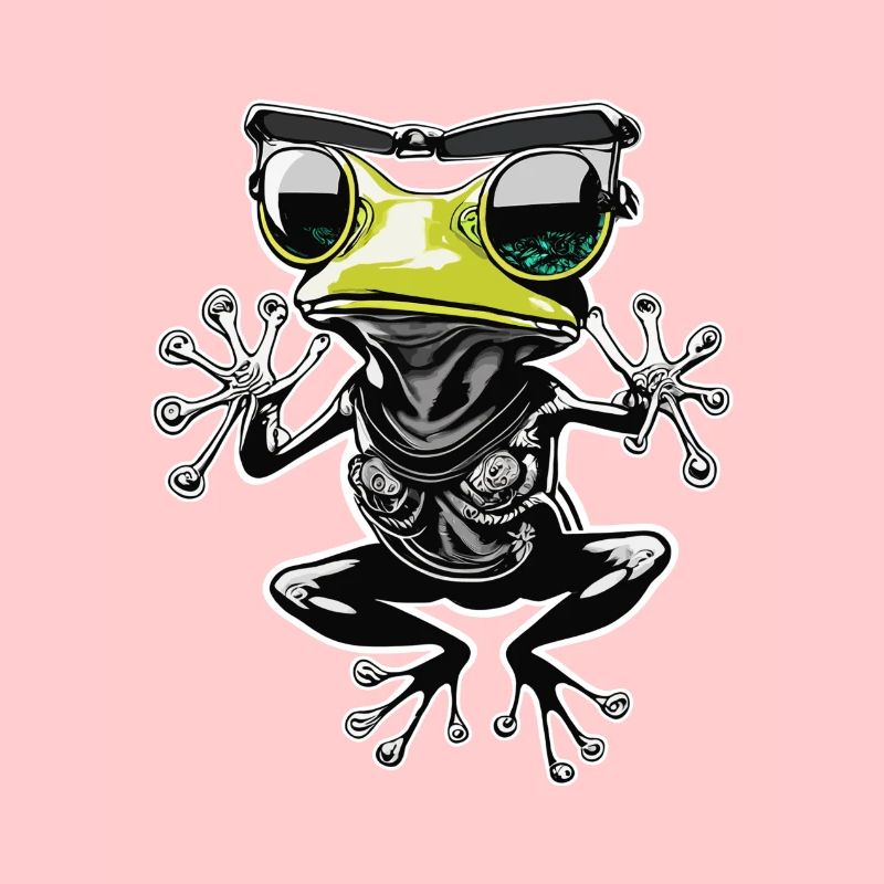 Funny Levitating Frog Wearing Sunglasses