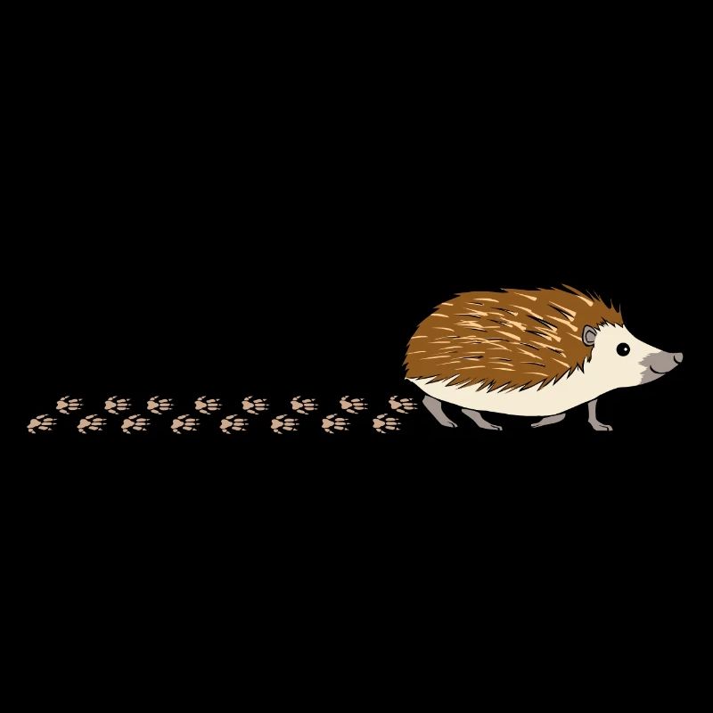Cute Hedgehog Waddling Paws Footprint
