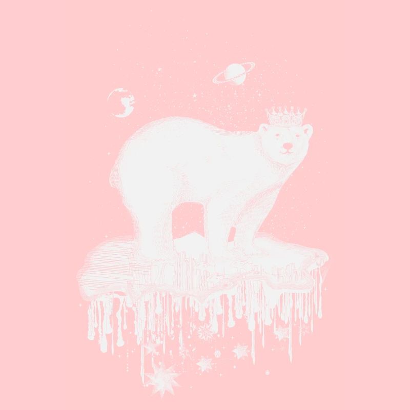 Eisbär mit Krone auf Eisscholle