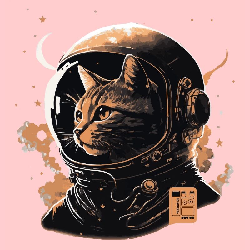 spacecat beige vector