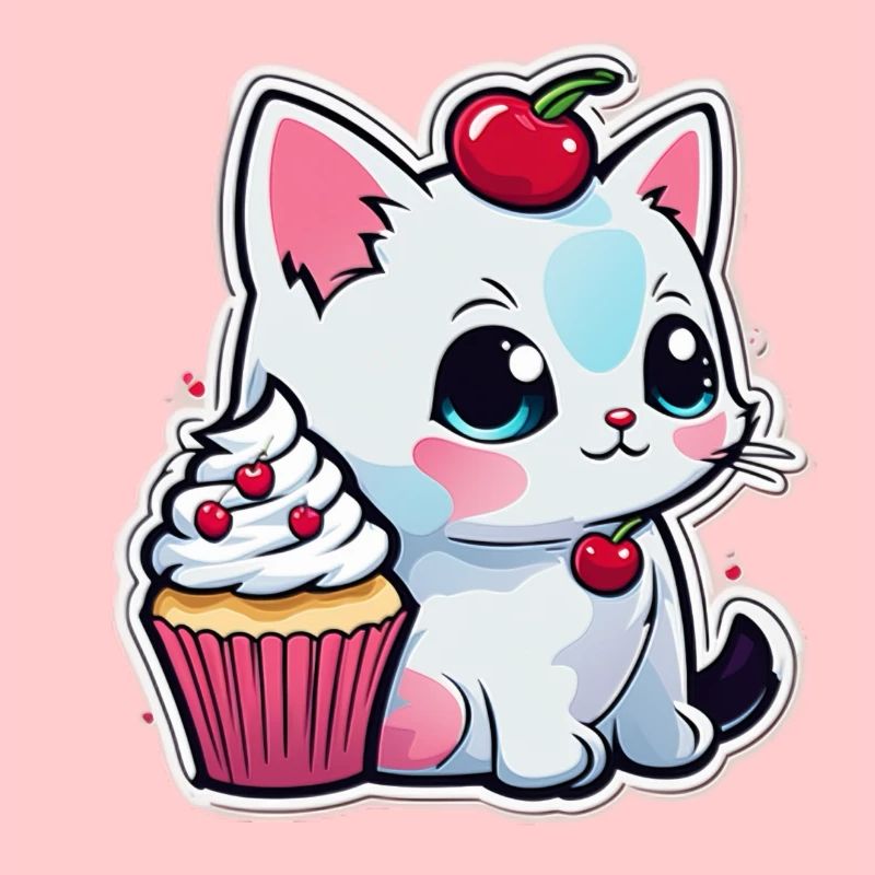 Chat mignon en costume de cupcake