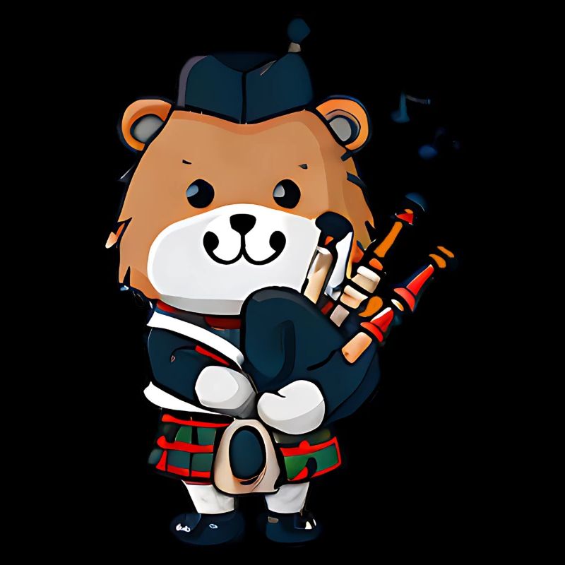 Ours cornemuse écossais