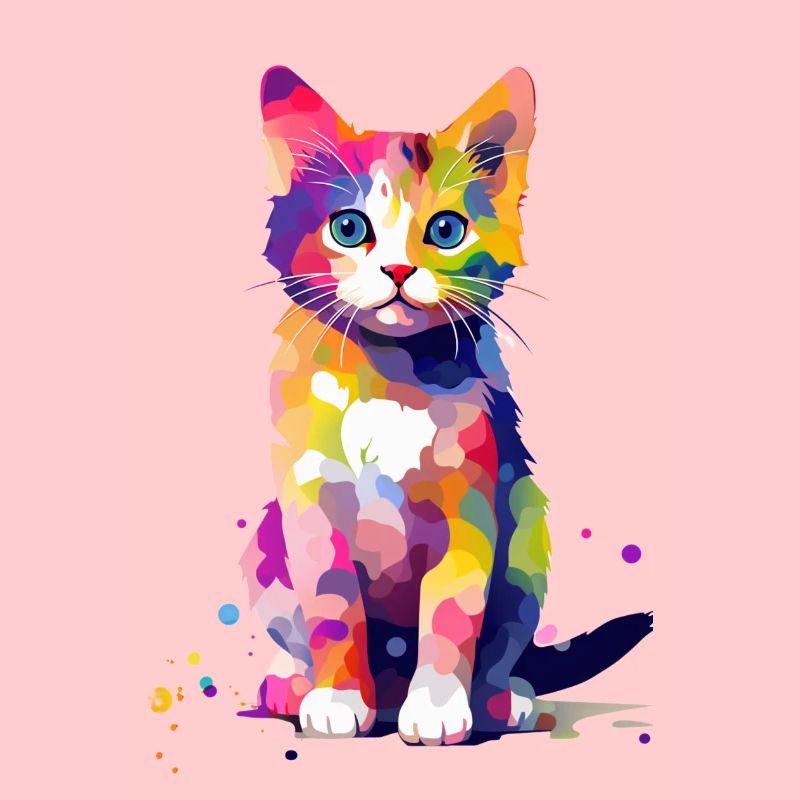 Farbklecks Katze