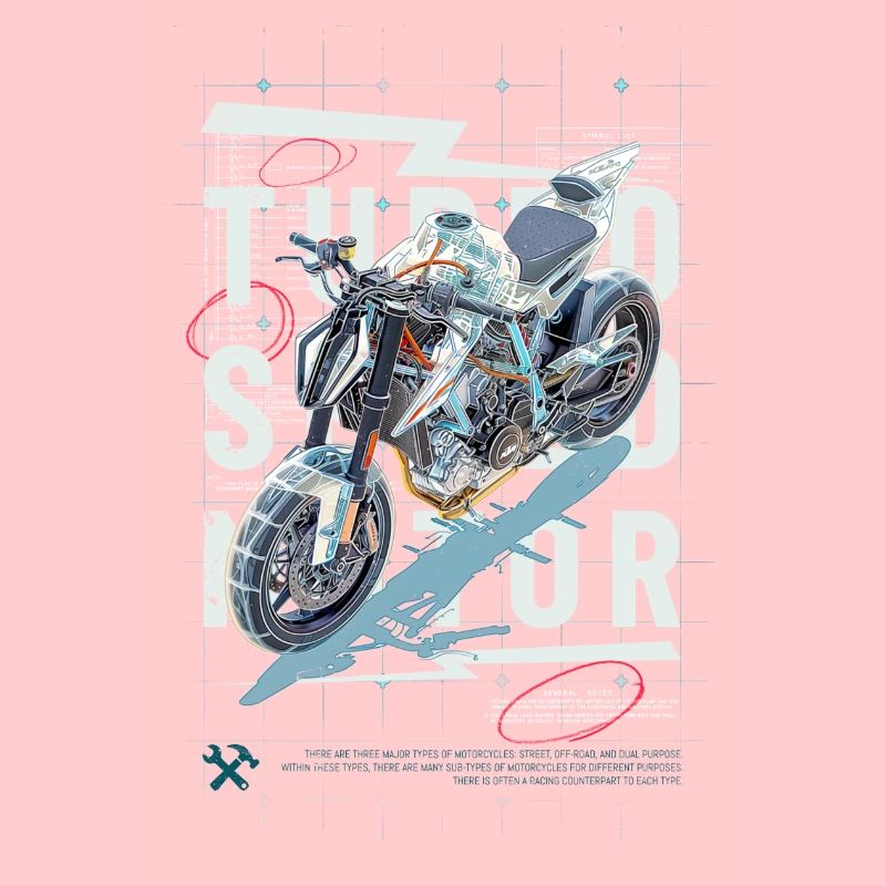 Motorcycle Technical Drawing