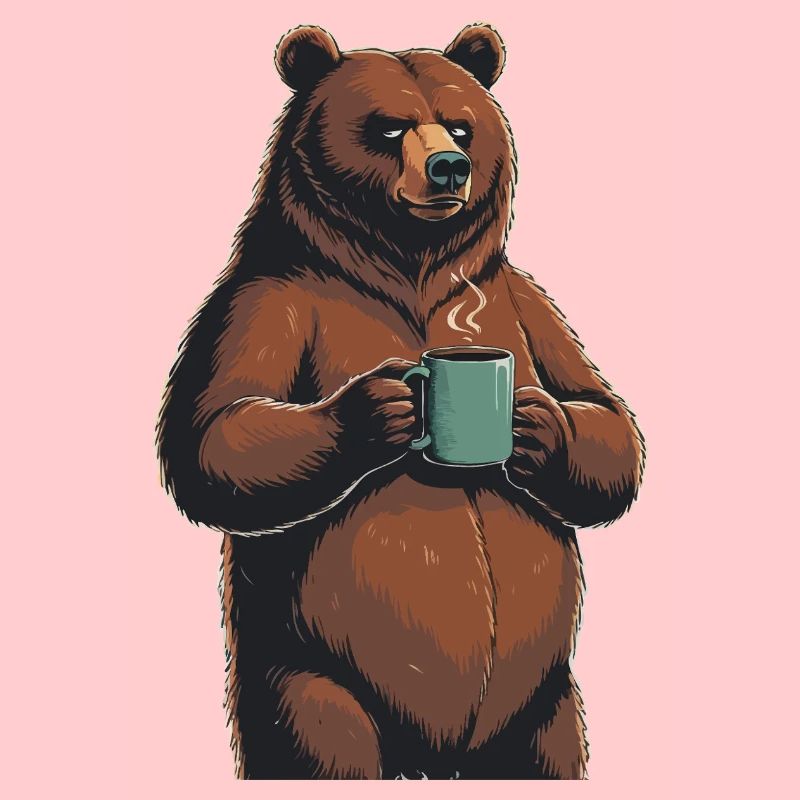 Grim Bear Coffee Mug Bears Coffee Tired