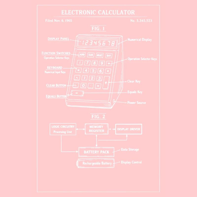 Vintage Calculator Blueprint