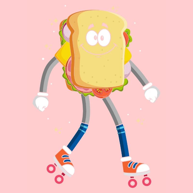 Rollerskaten Rollerskater Skaten Sandwich Bread