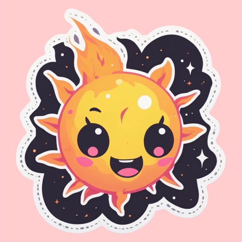 Boule de feu heureuse et dure dans l’espace