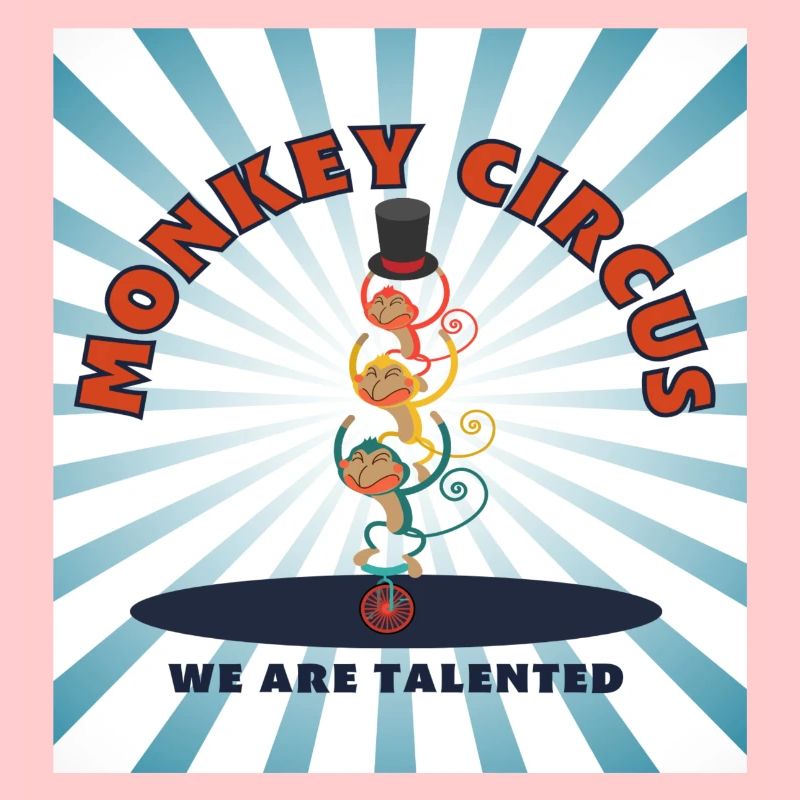 Monkey Circus - bleu blanc