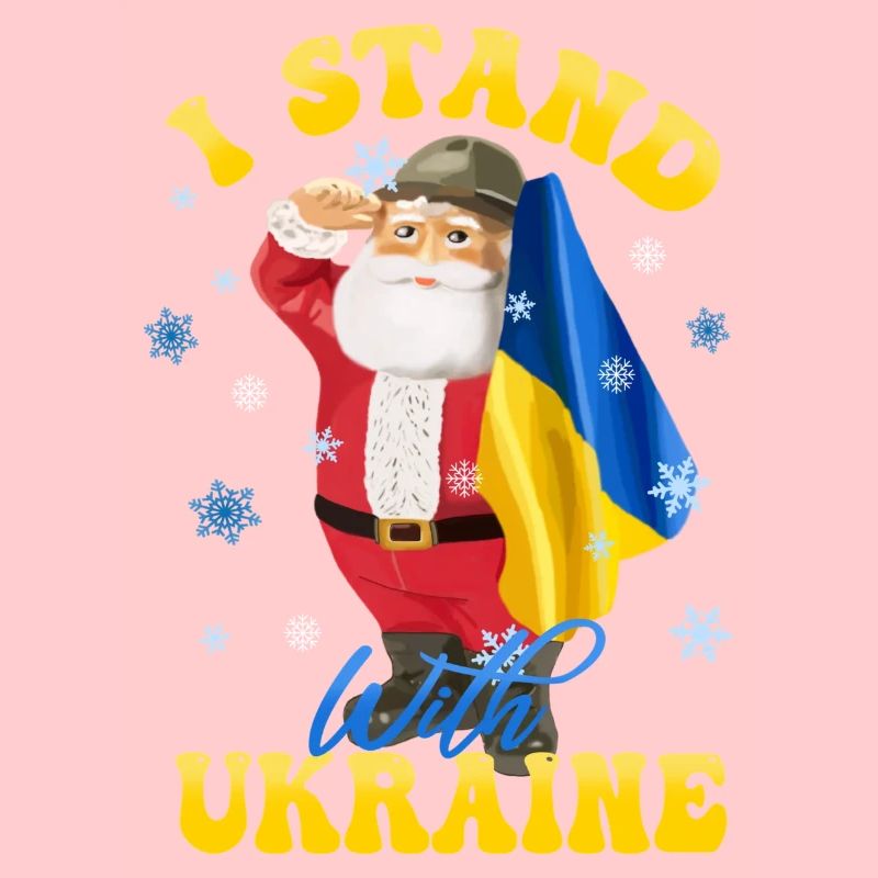 Der Weihnachtsmann steht mit der Ukraine
