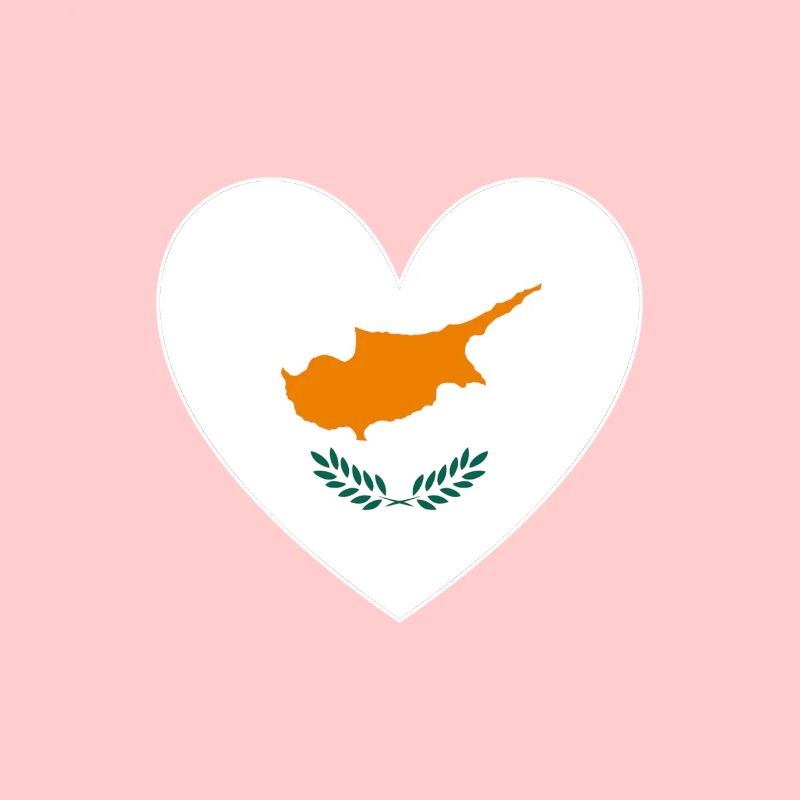 Drapeau de Chypre Coeur