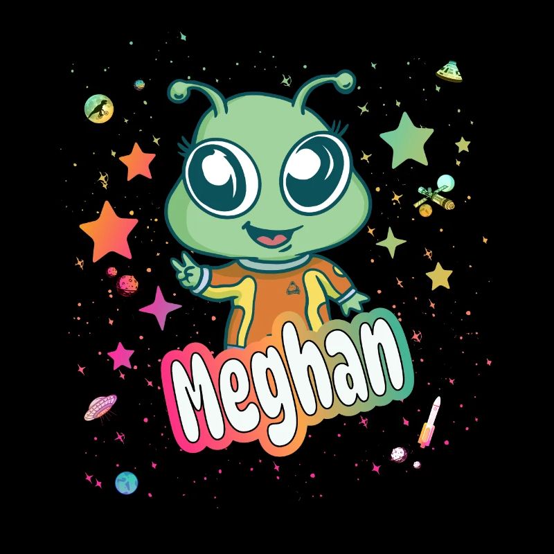 MEGHAN - Schöner Mädchen Name mit süßem Alien