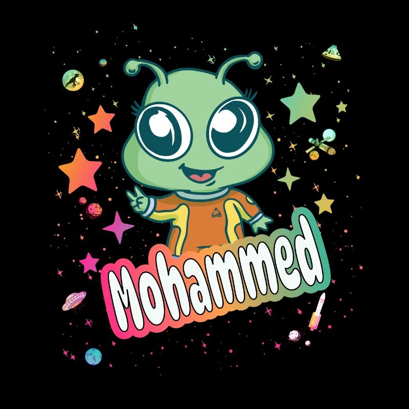 MOHAMMED - Schöner Junge Name mit süßem Alien